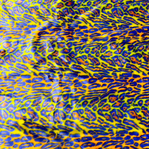 Faux Fur Fabric Multicolor Rainbow Leopard Print