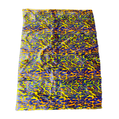 Faux Fur Fabric Multicolor Rainbow Leopard Print