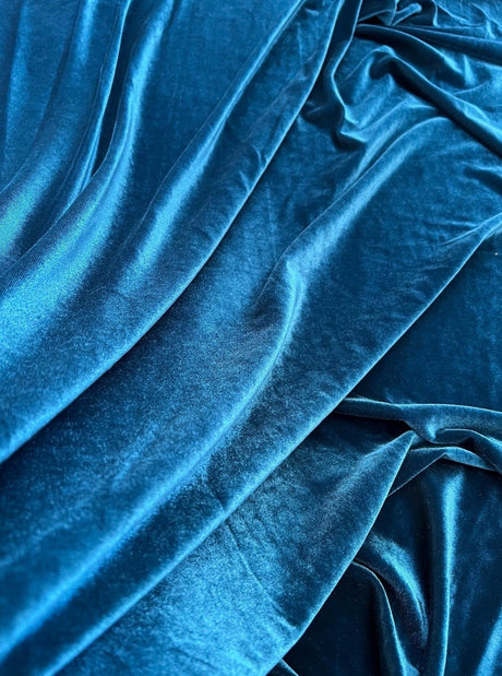 Stretch Velvet Teal Blue
