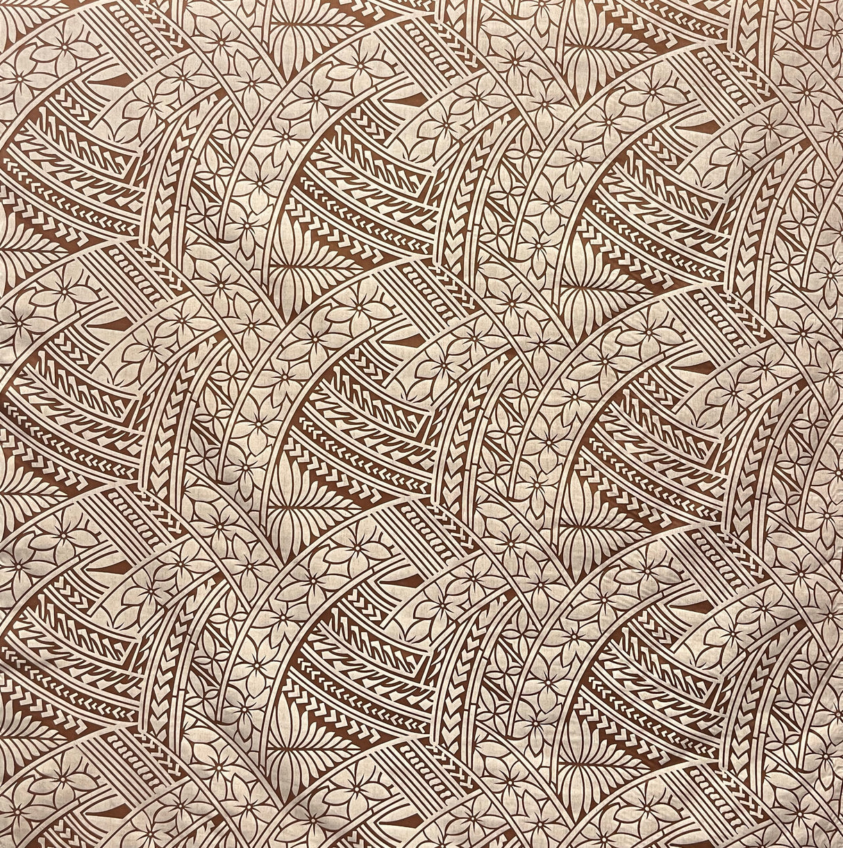 Poly Cotton Hibiscus Traditional Polynesian Tattoo Fabric