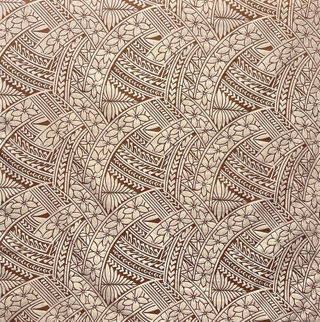 Poly Cotton Hibiscus Traditional Polynesian Tattoo Fabric