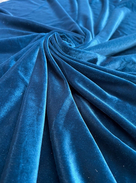 Stretch Velvet Teal Blue