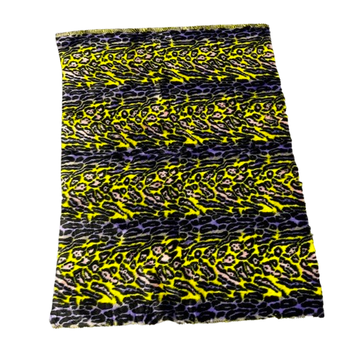Faux Fur Fabric Multicolor Rainbow Leopard Print