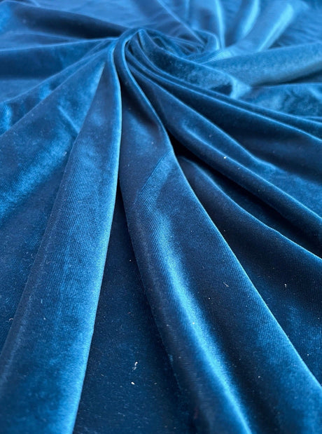 Stretch Velvet Teal Blue