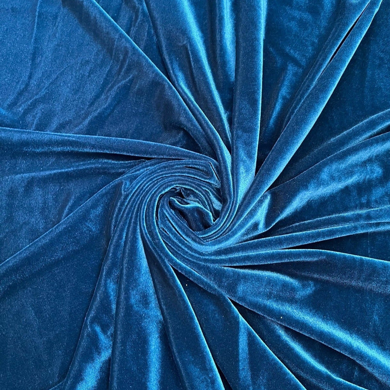 Stretch Velvet Teal Blue