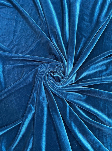 Stretch Velvet Teal Blue