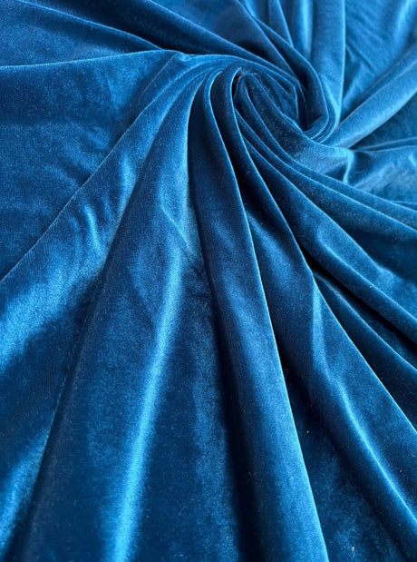 Stretch Velvet Teal Blue