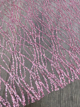 Pink Glitter Lace on Mesh