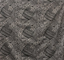 Hibiscus Traditional Polynesian Tattoo Poly Cotton Fabric - Hibiscus Tattoo Pattern, 45" Width, 65% Polyester 35% Cotton (1 Yard)