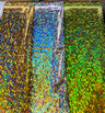 Shattered Holographic Honeycomb Nylon Spandex Fabric - Green, Royal, Red, Iridescent Black, Silver, Pink, Chartreuse, White, Gold, 58" Wide