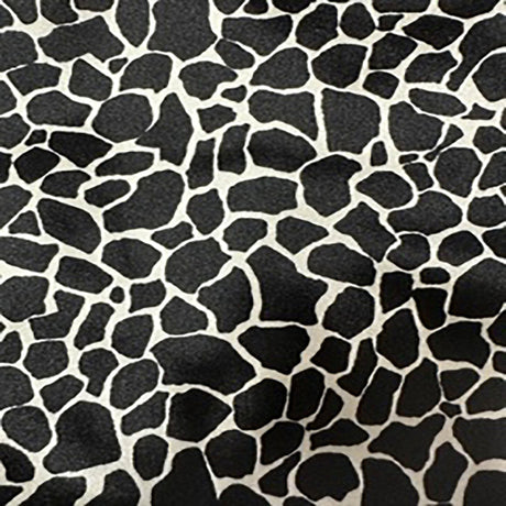 Nylon Spandex Giraffe Print Fabric 45" Black White