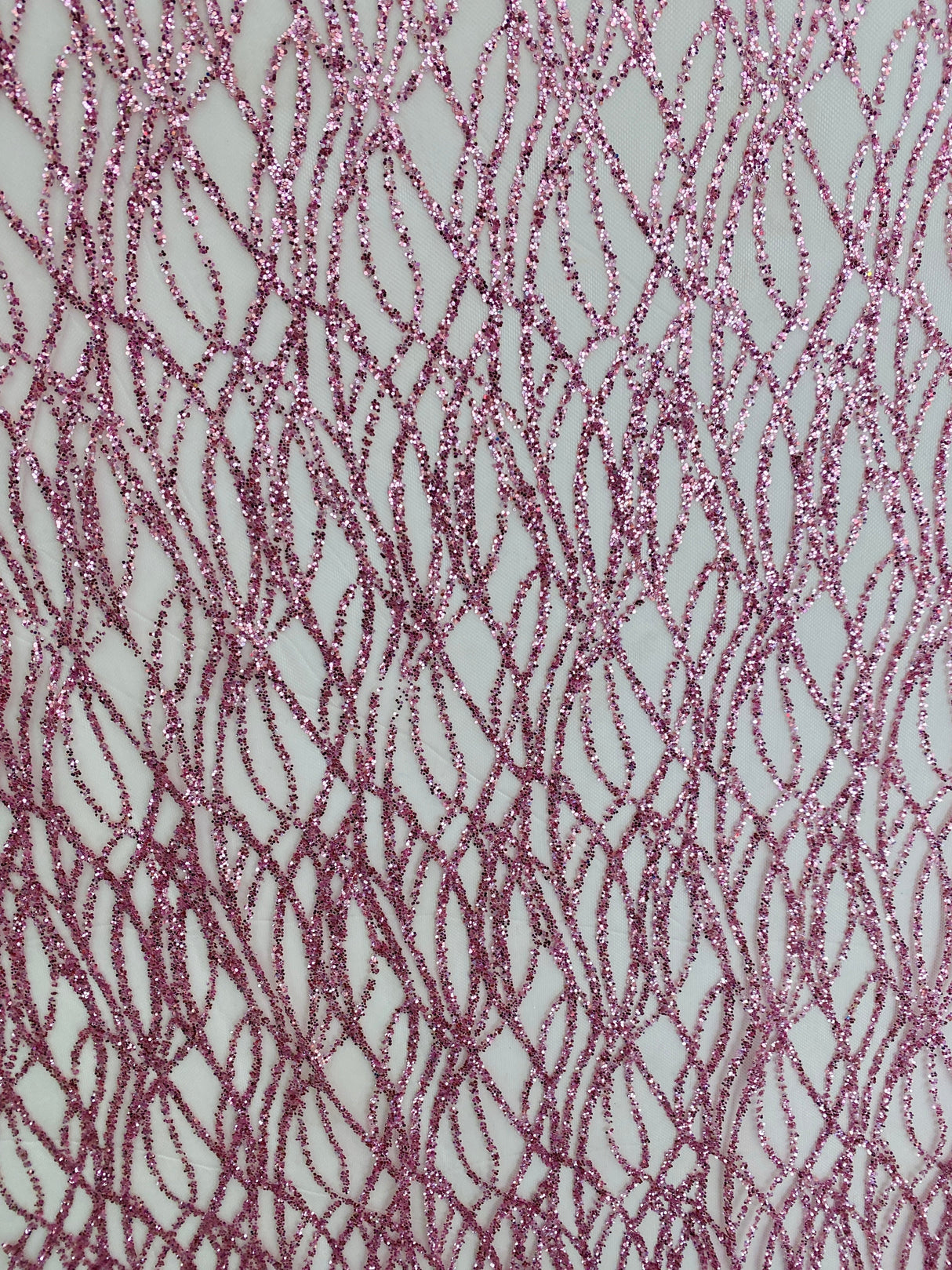 Pink Glitter Lace on Mesh