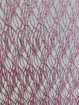 Pink Glitter Lace on Mesh