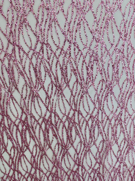 Pink Glitter Lace on Mesh