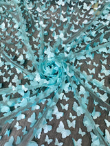 3D Turquoise Butterfly Lace
