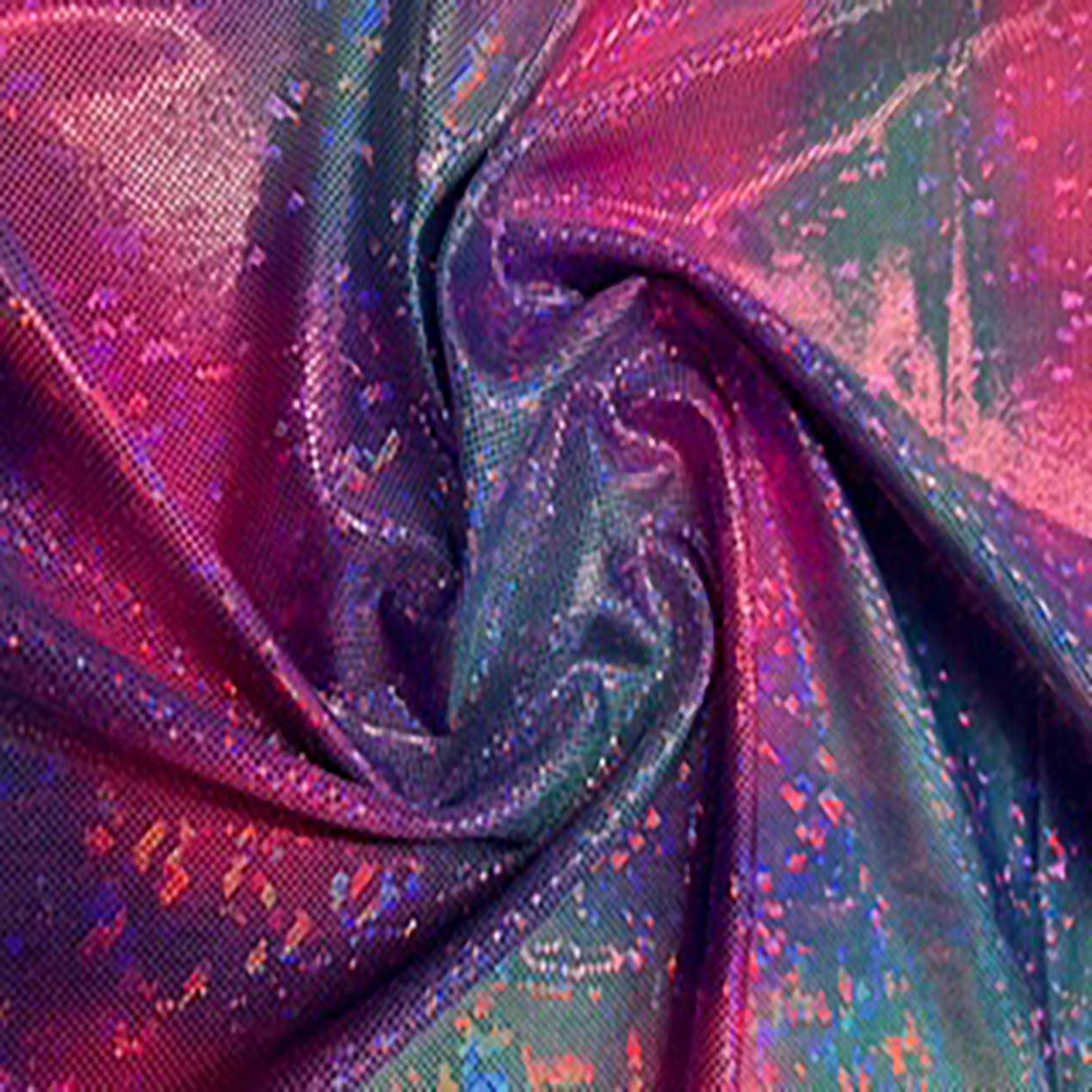 Nylon Spandex Tie-Dye Hologram Fabric