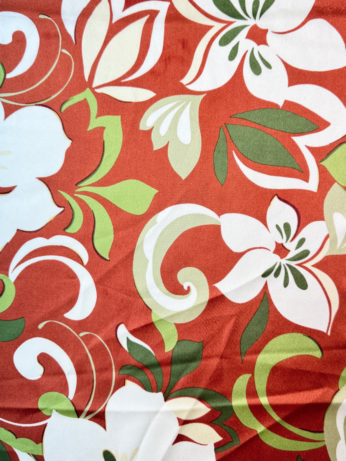 Printed Satin Rust Floral