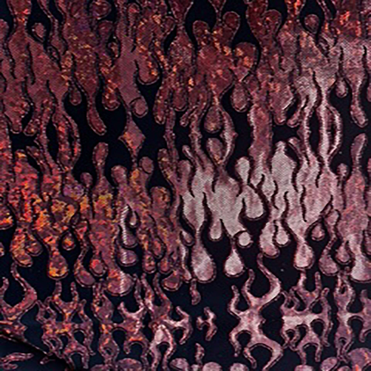 Nylon Spandex Hologram Flame Fabric 60"