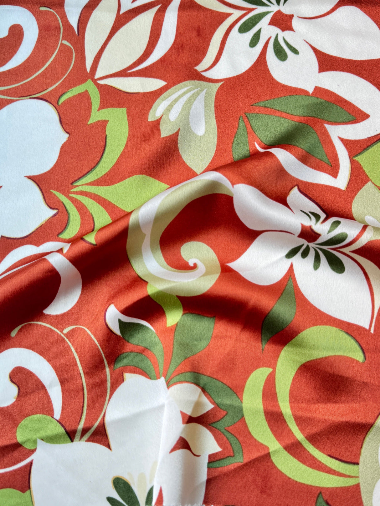 Printed Satin Rust Floral
