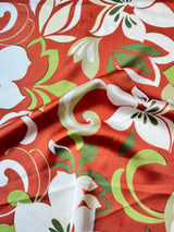 Printed Satin Rust Floral