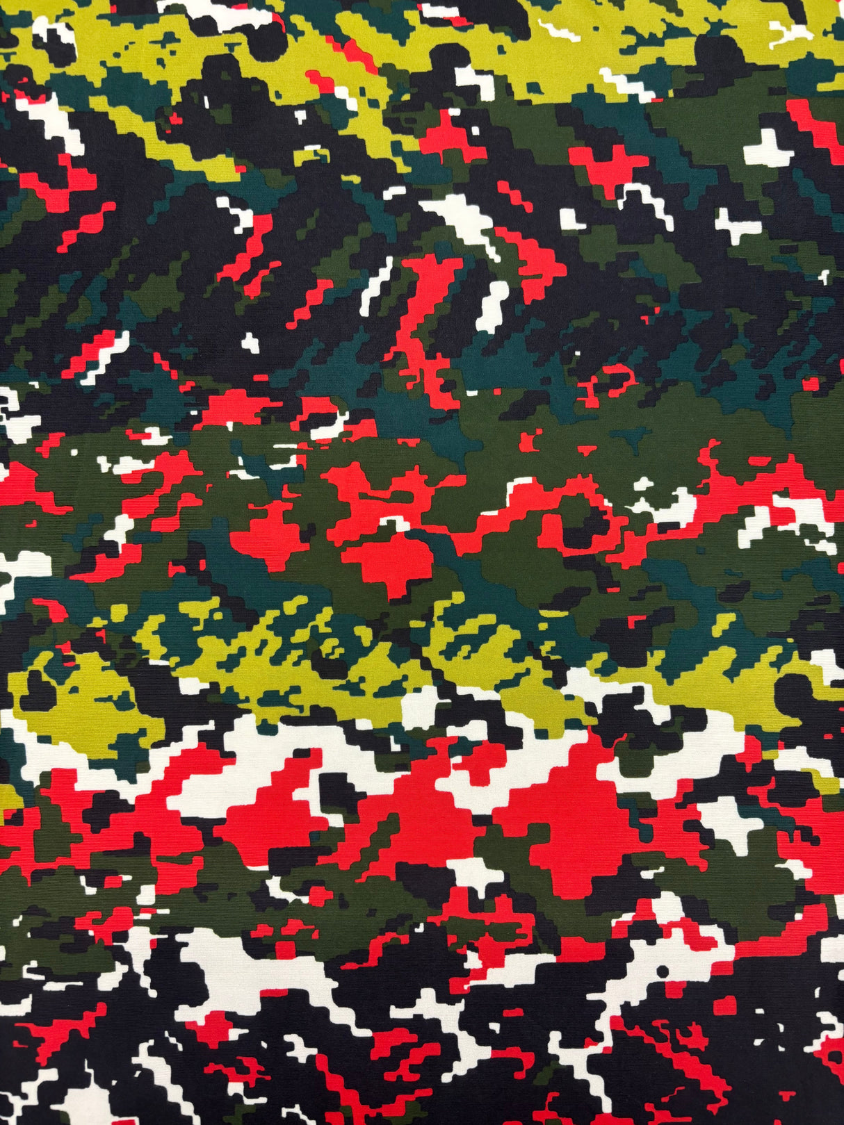 Pixelated Camouflage Print Polyester Spandex Fabric - Camouflage Print, 58"/60" Width (1 Yard)