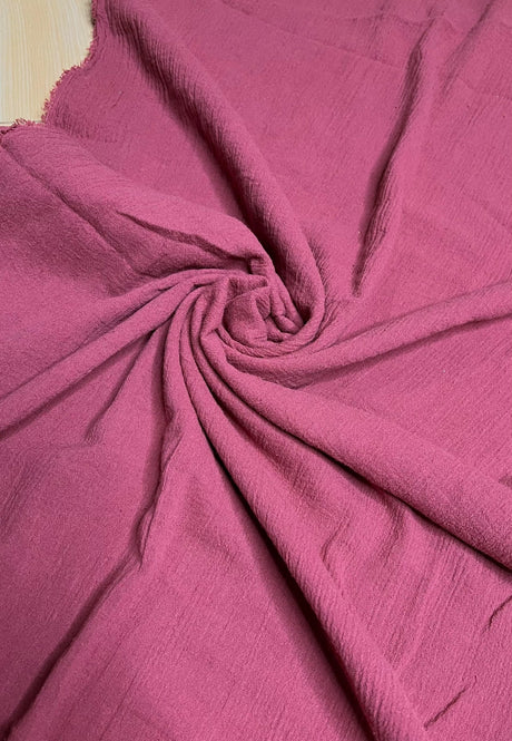 Cotton Gauze Mauve Crinkle