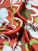 Printed Satin Rust Floral