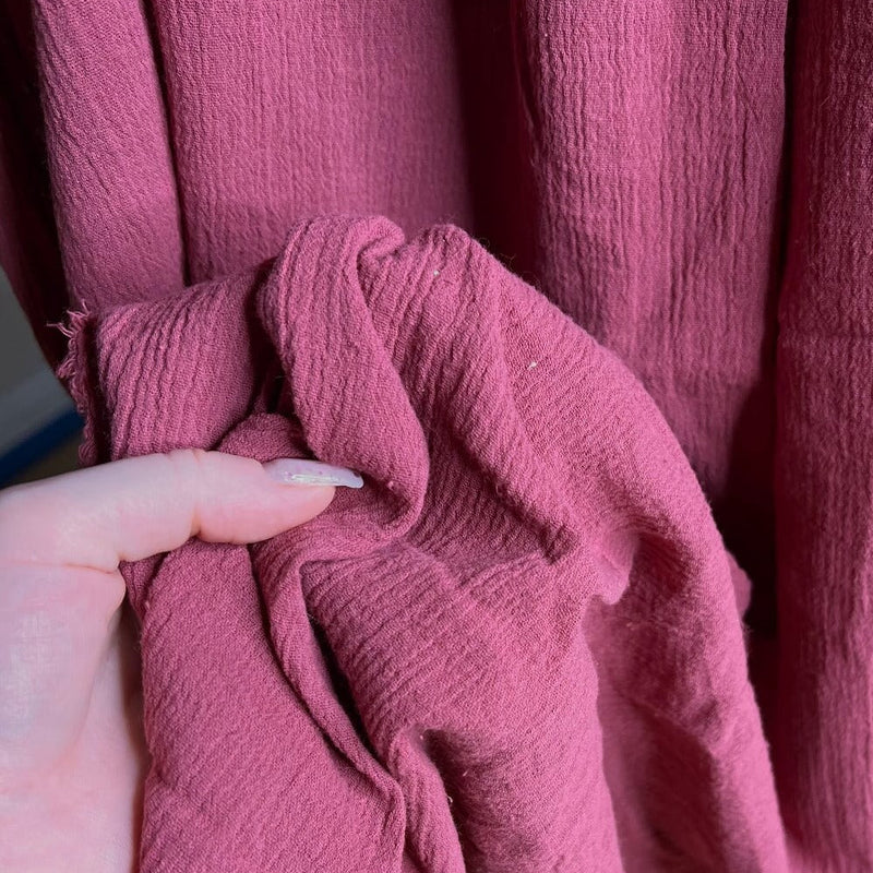 Cotton Gauze Mauve Crinkle