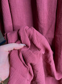 Cotton Gauze Mauve Crinkle