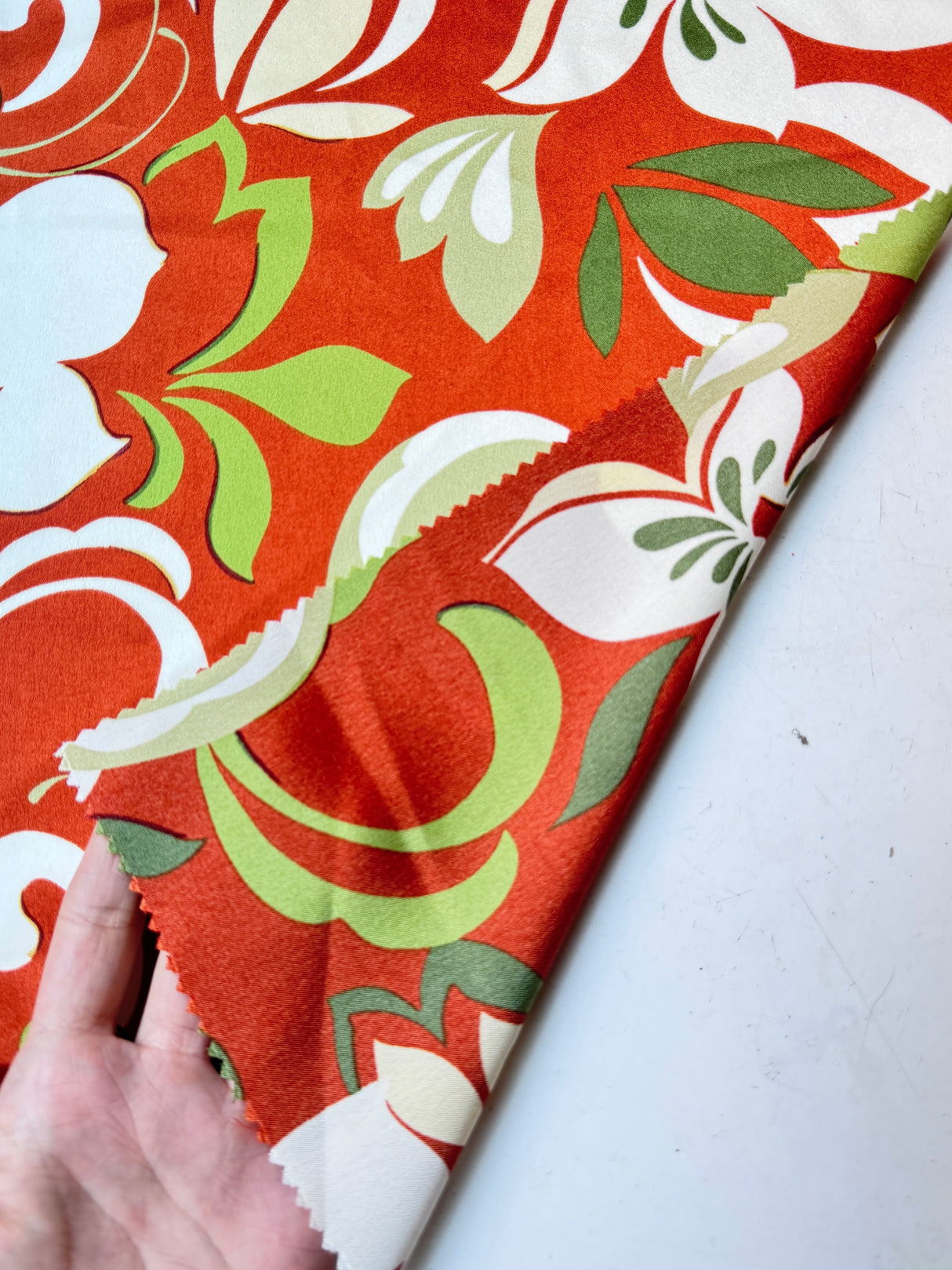 Printed Satin Rust Floral