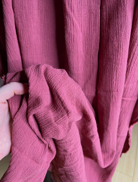 Cotton Gauze Mauve Crinkle
