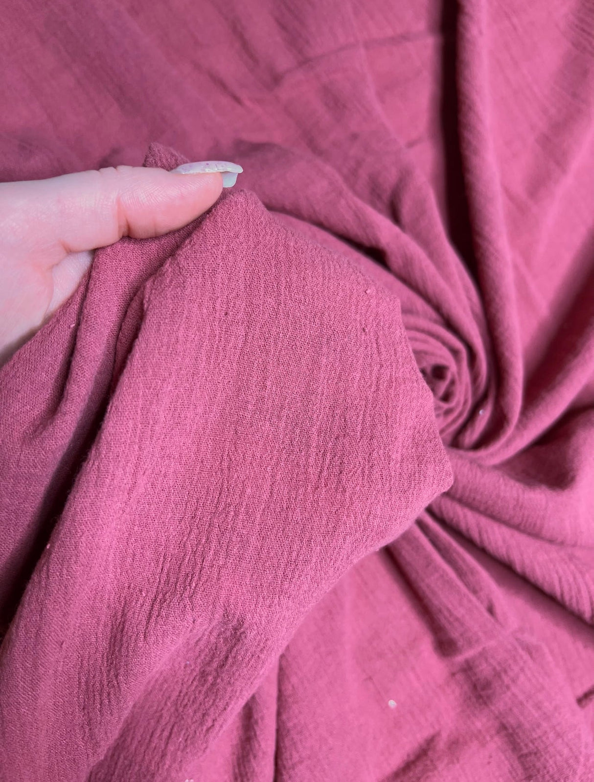 Cotton Gauze Mauve Crinkle