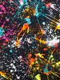 Paint Splatter Print Polyester Spandex Fabric - Multi Color Paint Splatter Print, 58"/60" Width (1 Yard)