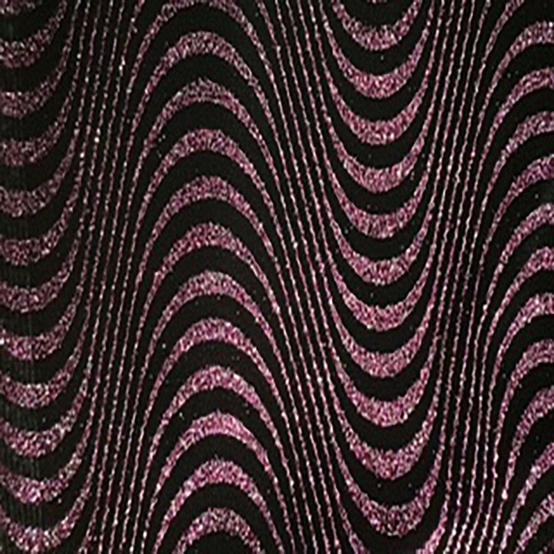 Glitter Stretch Velvet Fabric 60" Black Psychedelic Wave