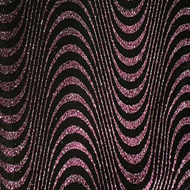 Glitter Stretch Velvet Fabric 60" Black Psychedelic Wave