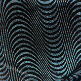 Glitter Stretch Velvet Fabric 60" Black Psychedelic Wave