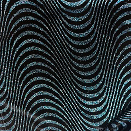 Glitter Stretch Velvet Fabric 60" Black Psychedelic Wave