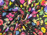 Floral Print Polyester Spandex Fabric - Floral Print, 58"/60" Width (1 Yard)