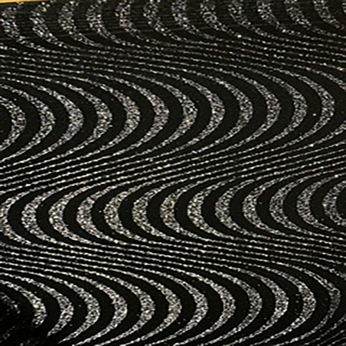 Glitter Stretch Velvet Fabric 60" Black Psychedelic Wave