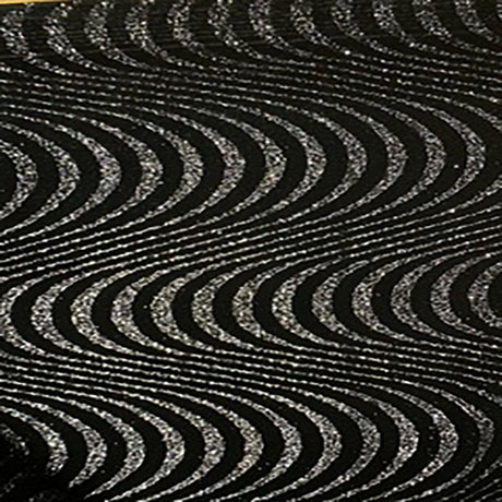 Glitter Stretch Velvet Fabric 60" Black Psychedelic Wave