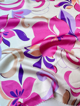 Printed Satin Ivory/Pink Floral