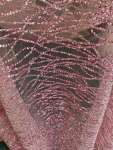 Pink Glitter Lace on Mesh