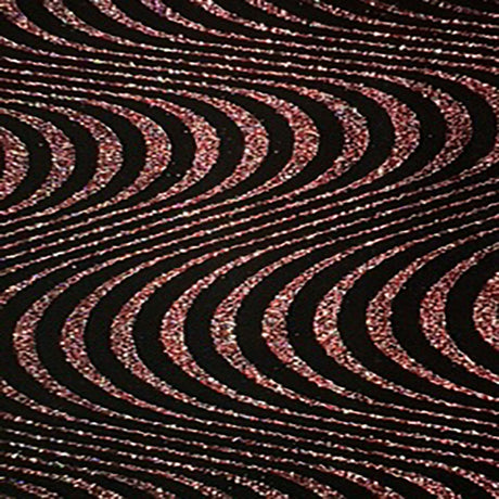 Glitter Stretch Velvet Fabric 60" Black Psychedelic Wave