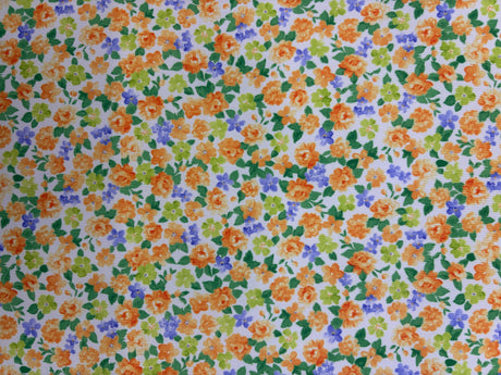 Floral Print Polyester Spandex Fabric - Floral Print, 58"/60" Width (1 Yard)