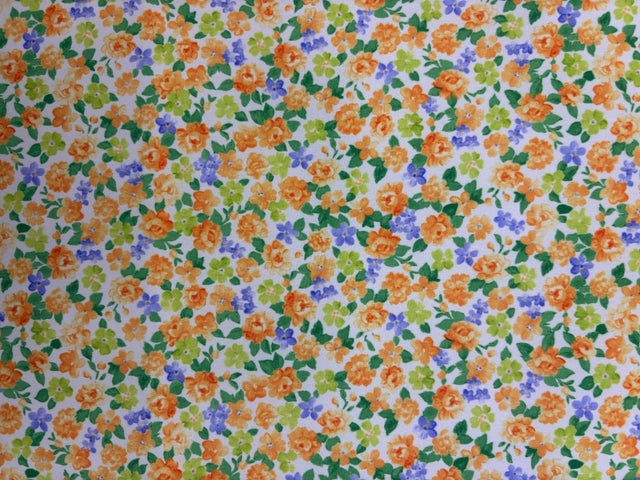 Floral Print Polyester Spandex Fabric - Floral Print, 58"/60" Width (1 Yard)