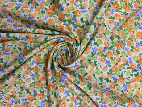 Floral Print Polyester Spandex Fabric - Floral Print, 58"/60" Width (1 Yard)
