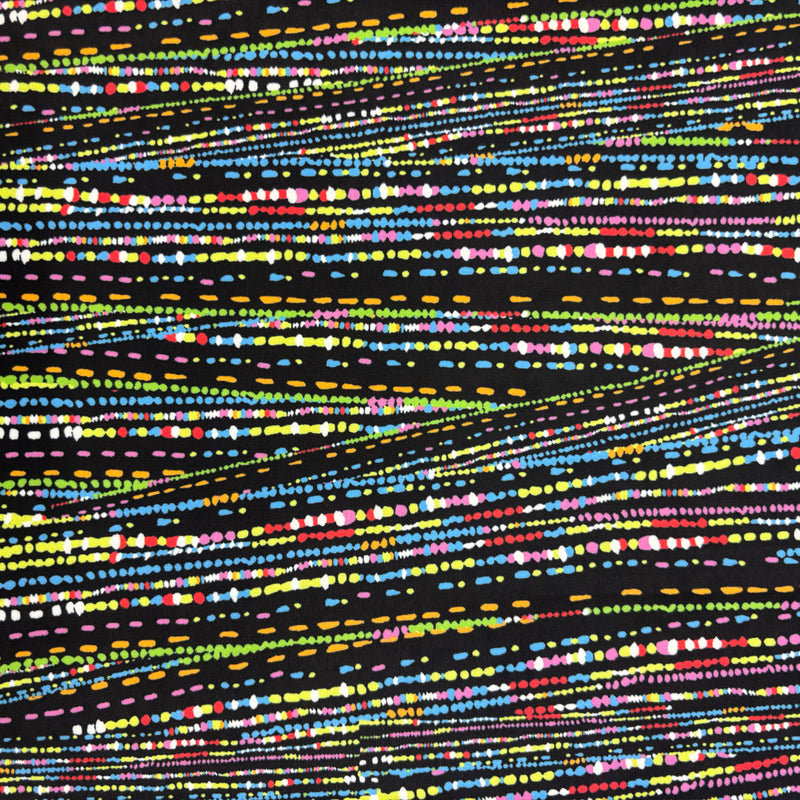 Abstract Line Print Polyester Spandex Fabric - Abstract Line Print, 58"/60" Width (1 Yard)