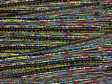 Abstract Line Print Polyester Spandex Fabric - Abstract Line Print, 58"/60" Width (1 Yard)