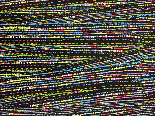 Abstract Line Print Polyester Spandex Fabric - Abstract Line Print, 58"/60" Width (1 Yard)
