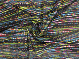 Abstract Line Print Polyester Spandex Fabric - Abstract Line Print, 58"/60" Width (1 Yard)